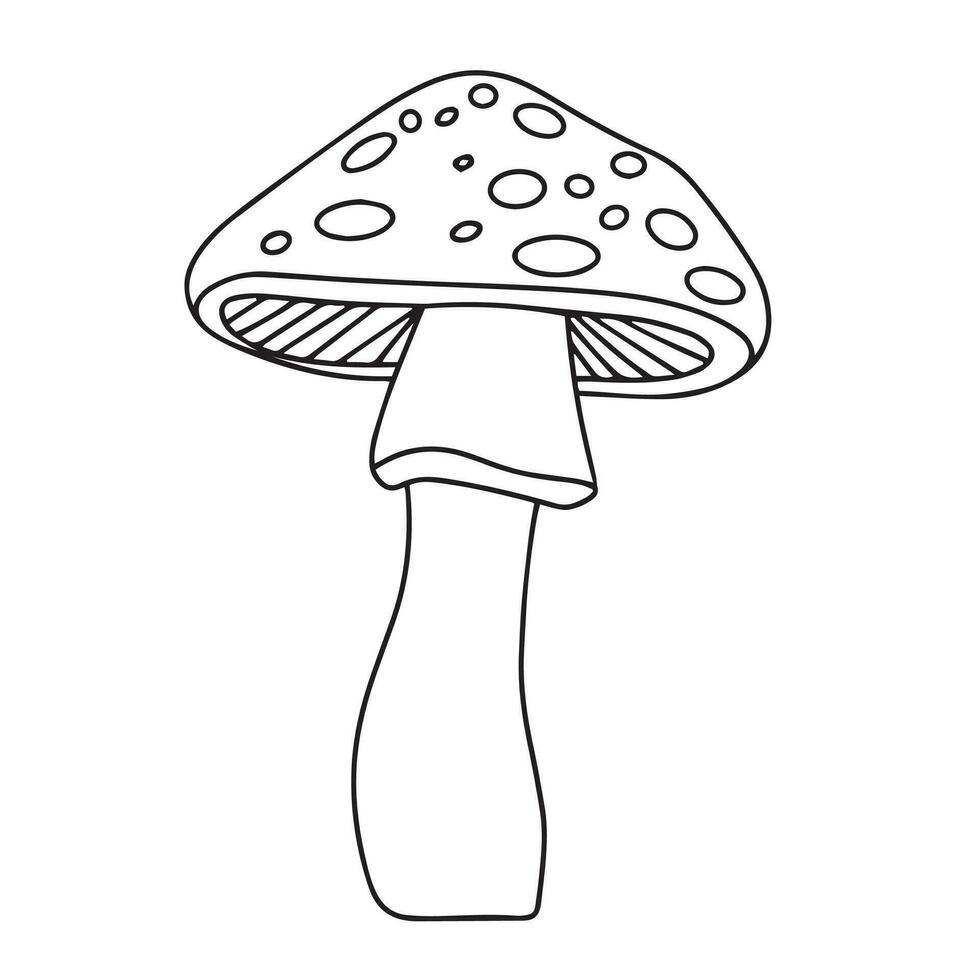 Pilz im Gekritzel Stil. Ernte Dekor Gliederung Hand gezeichnet Vektor Illustration.