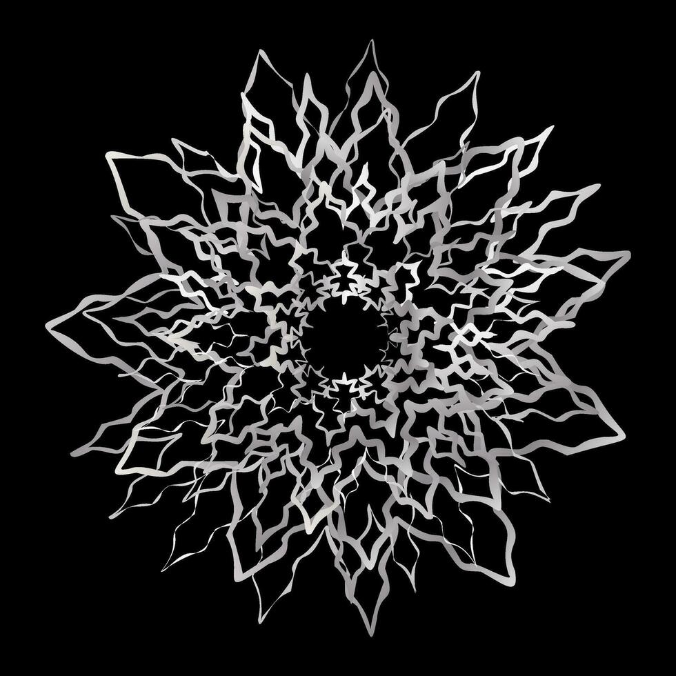 silver- stjärna symbol snöflinga på svart bakgrund vektor eps10