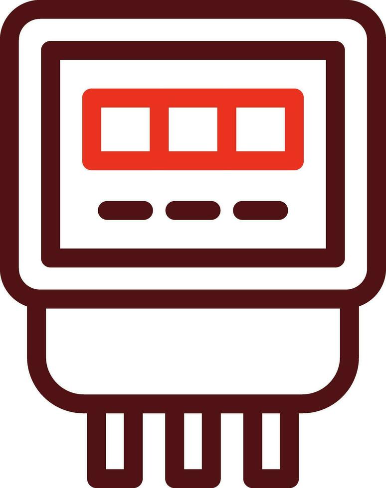 elektrisch Meter Glyphe zwei Farbe Symbol zum persönlich und kommerziell verwenden. vektor