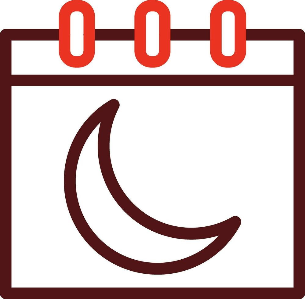 måne kalender glyf två Färg ikon för personlig och kommersiell använda sig av. vektor