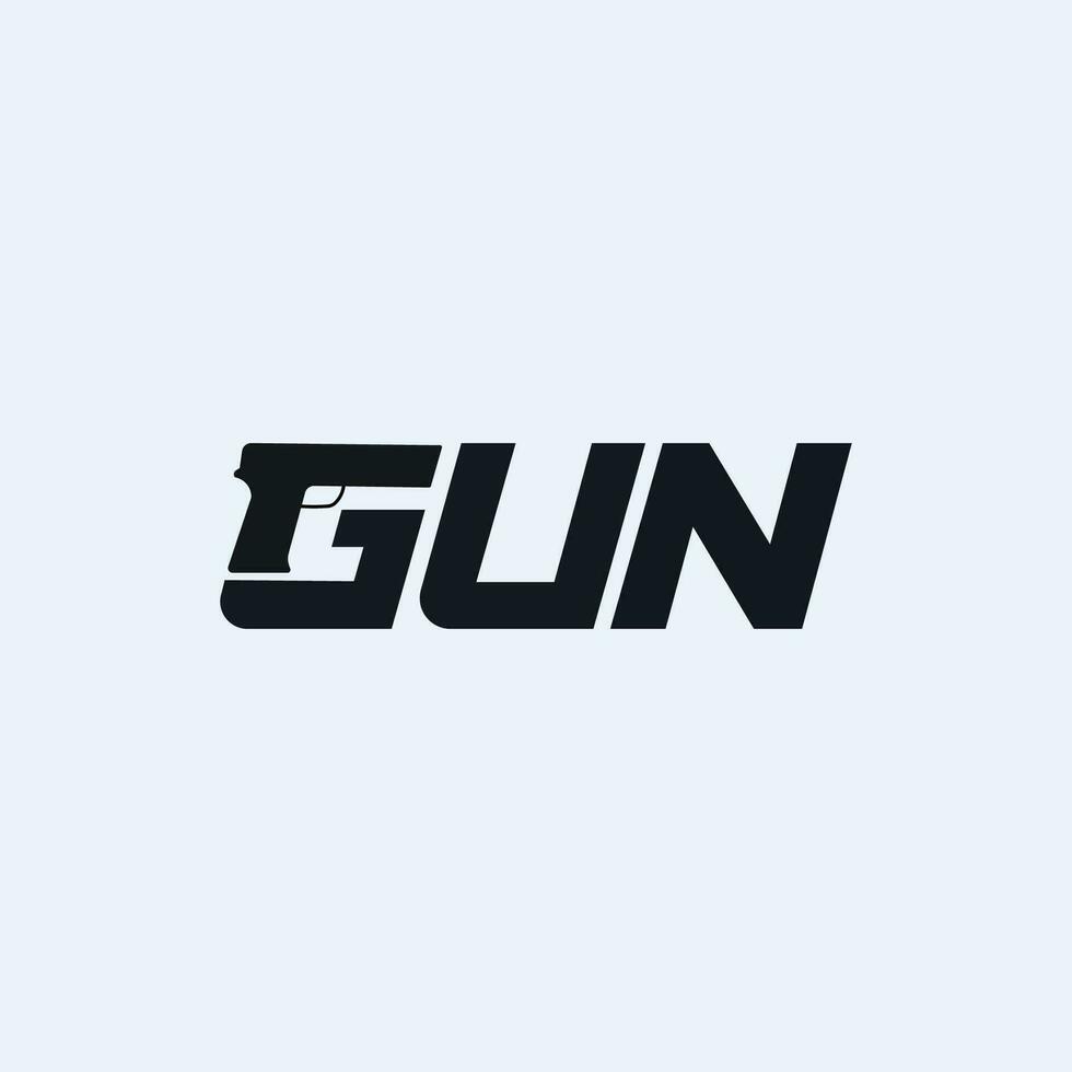 Vektor Gewehr Text Logo Design