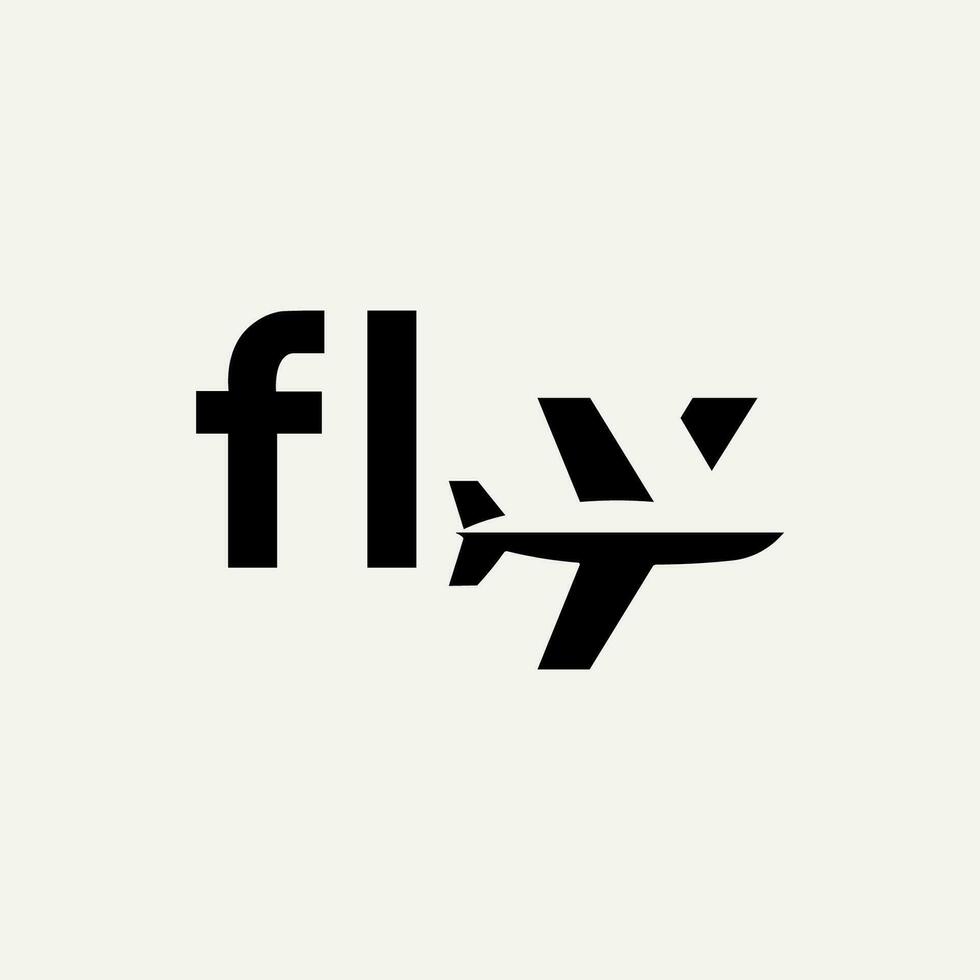 Vektor fliegen Text Logo Design