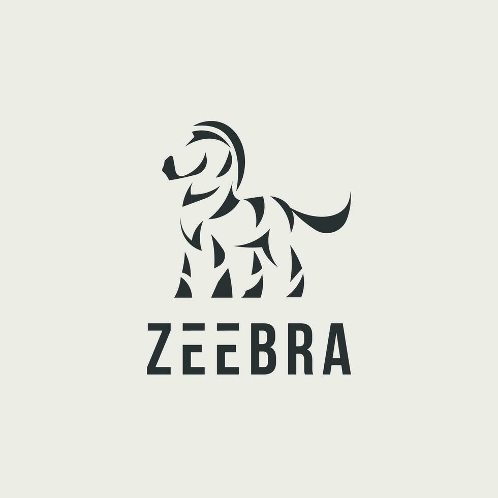 Vektor Zebra minimal Text Logo Design