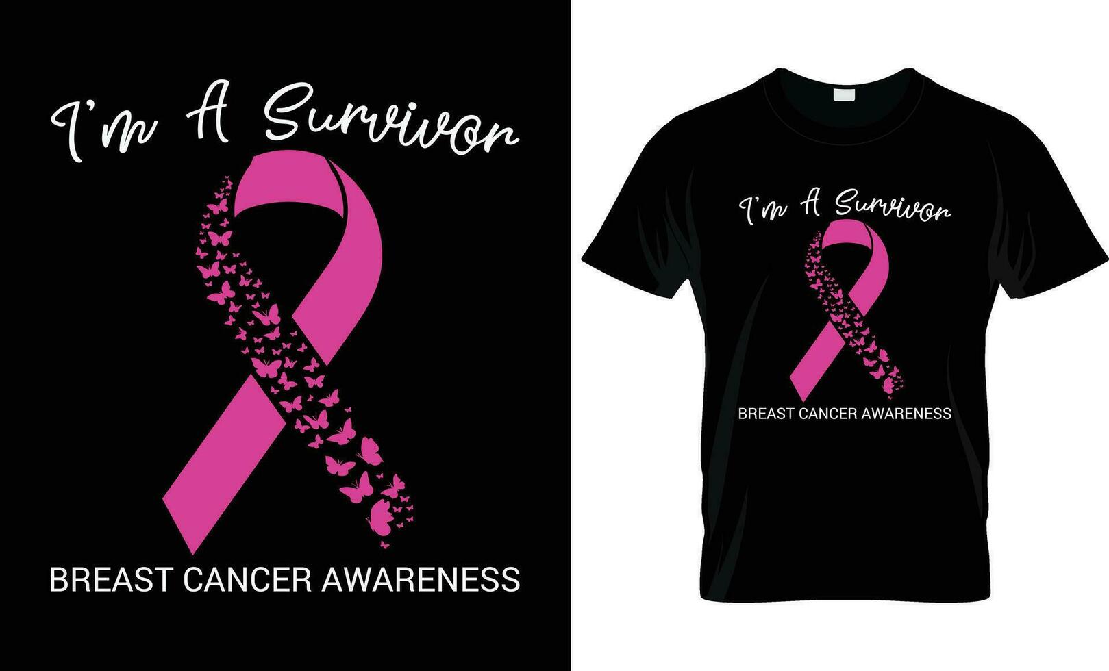 ich bin ein Überlebender, Brust Krebs T-Shirt Design Geschenke Vorlage vektor