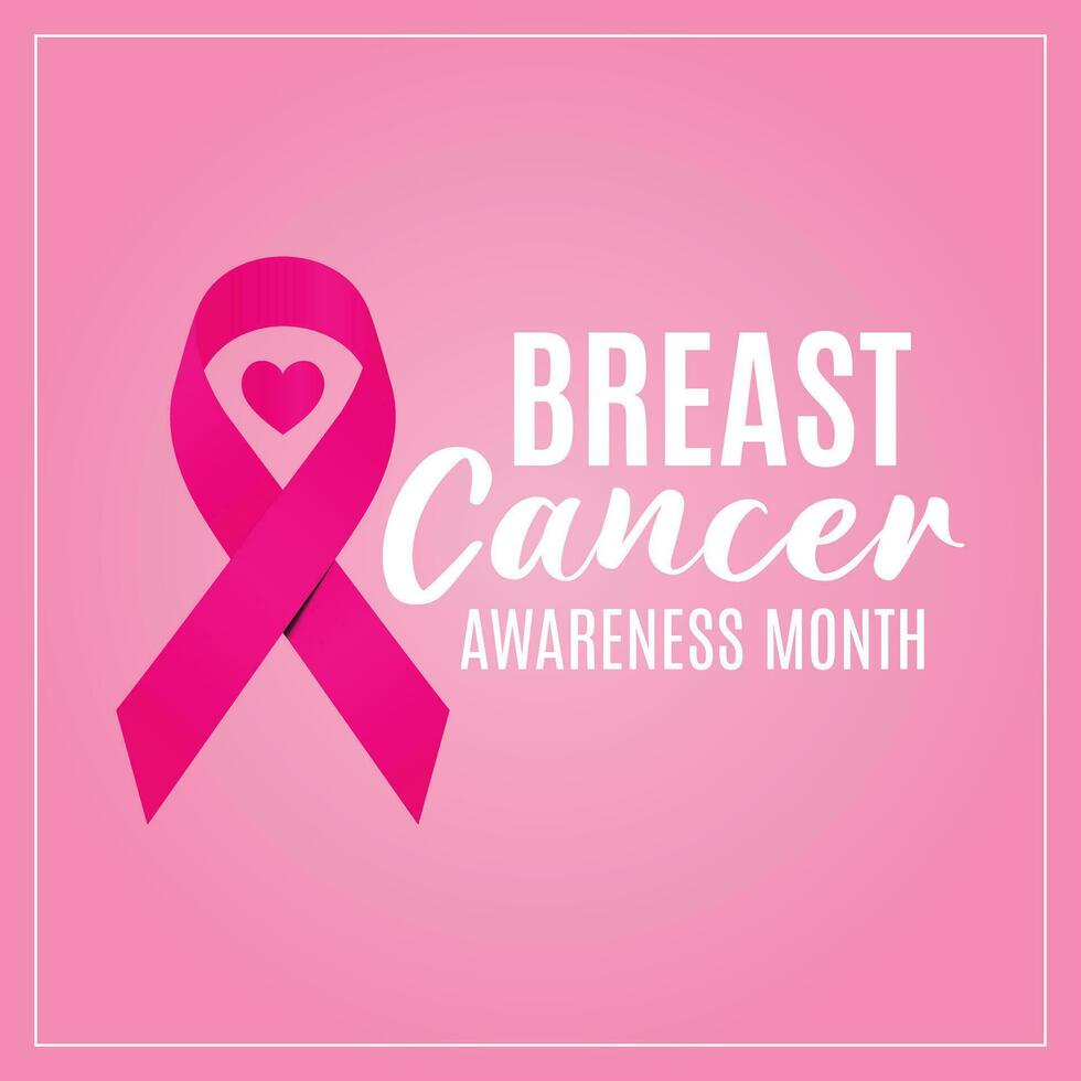 bröst cancer medvetenhet månad vektor illustration. rosa lutning band illustration