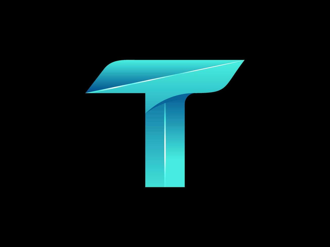 Brief t Logo Gradient vektor