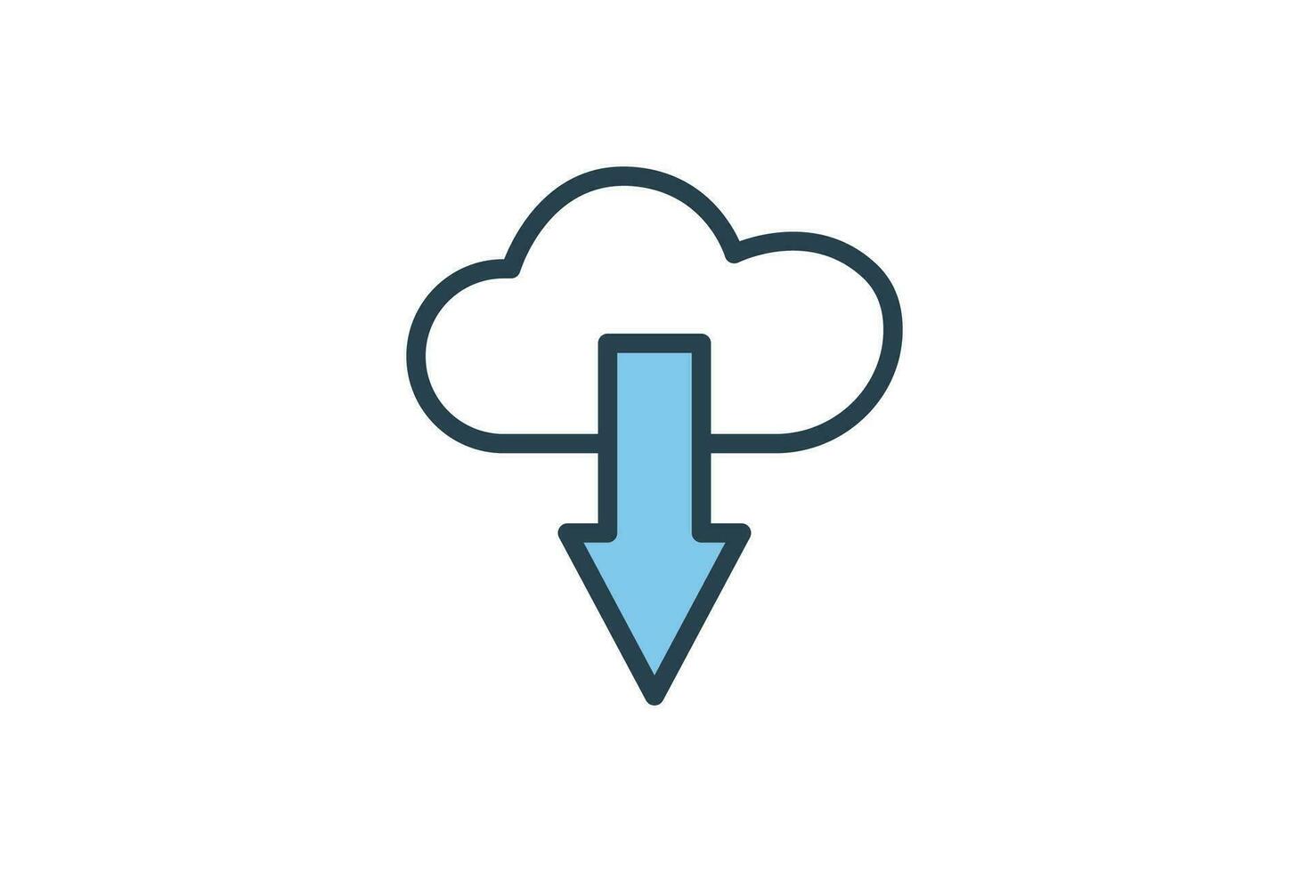 moln ladda ner ikon. lämplig för webb webbplats design, app, användare gränssnitt. platt linje ikon stil. enkel vektor design redigerbar