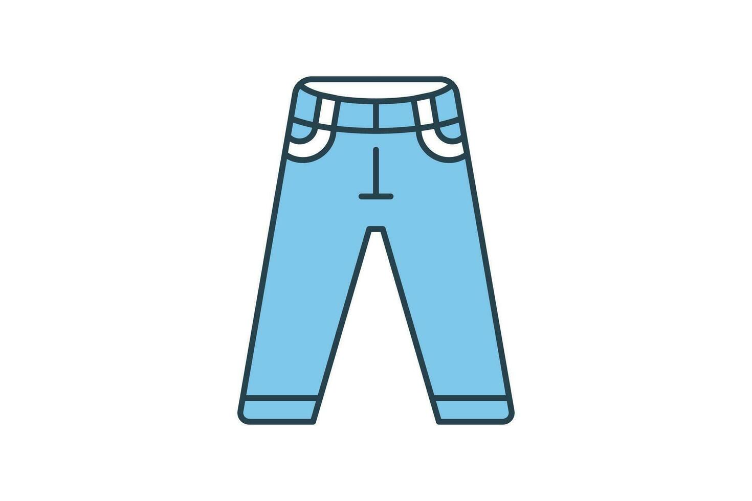 Jeans Symbol. Symbol verbunden zu Kleider Symbol Satz. eben Linie Symbol Stil. einfach Vektor Design editierbar