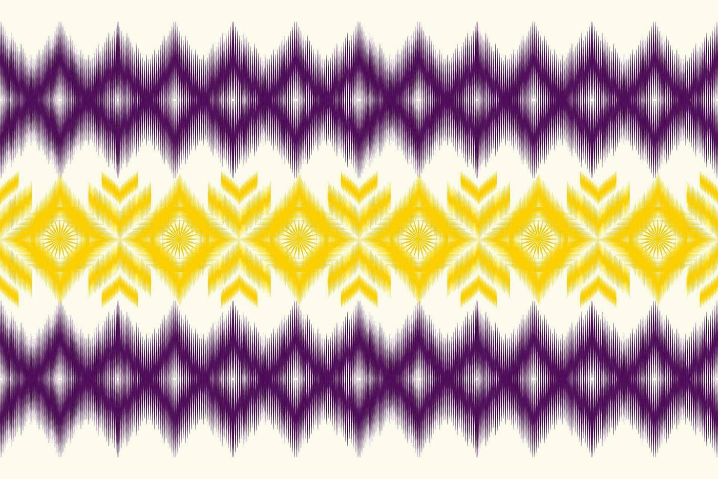 Ikat Vektor ethnisch nahtlos Muster Design. Ikat aztekisch Stoff Teppich Ornamente Textil- Dekorationen Hintergrund.