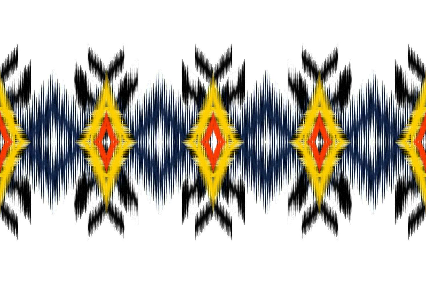 Ikat Vektor ethnisch nahtlos Muster Design. Ikat aztekisch Stoff Teppich Ornamente Textil- Dekorationen Hintergrund.