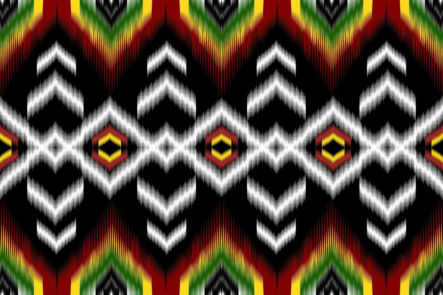 Ikat Vektor ethnisch nahtlos Muster Design. Ikat aztekisch Stoff Teppich Ornamente Textil- Dekorationen Hintergrund.