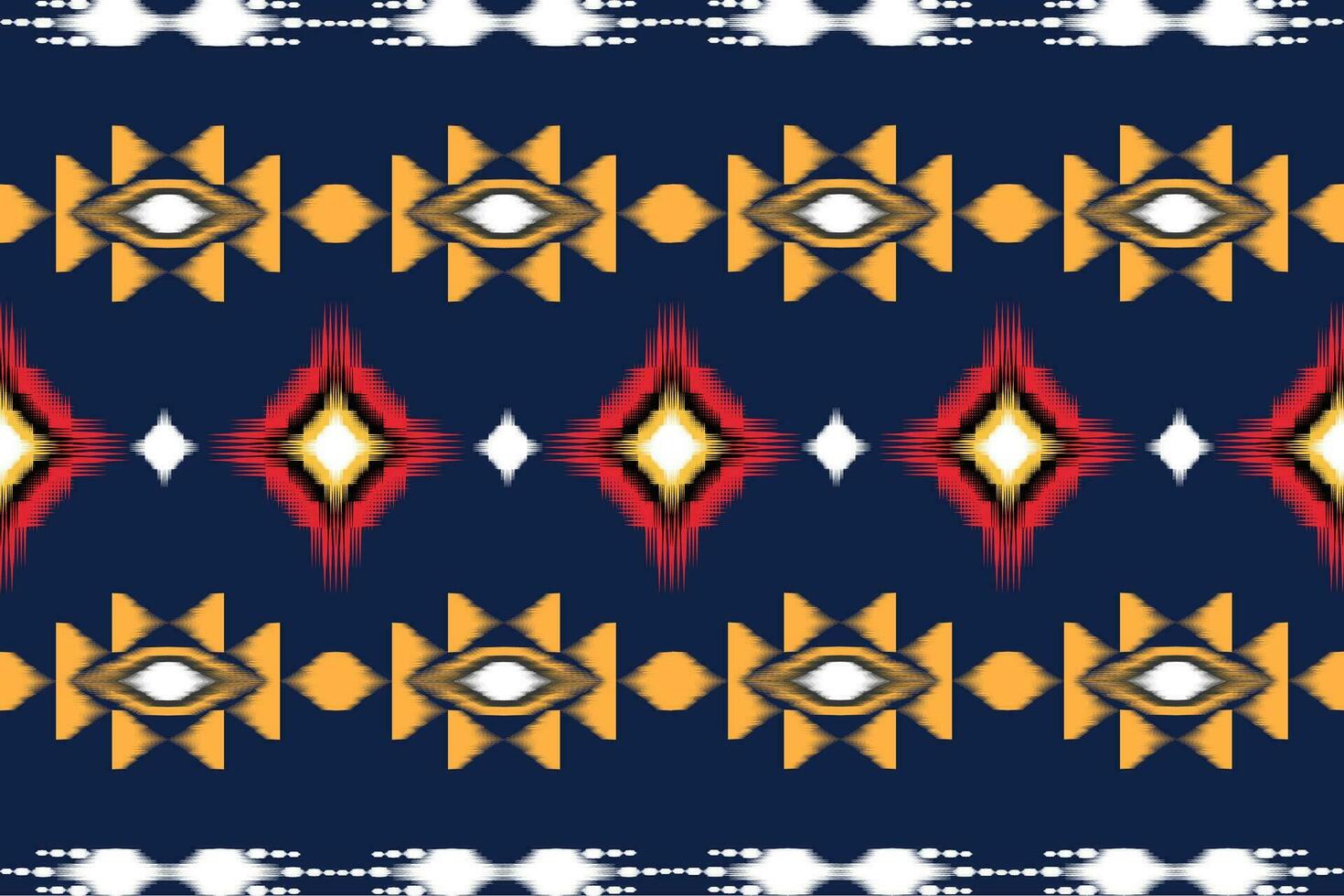 Ikat geometrisch orientalisch ethnisch Muster Design. Ikat Design zum ethnisch Muster Boho Naht Stoff Textil- oder einheimisch geometrisch und Stoff Ikat Stil Vektor Hintergrund Motiv Illustrator .