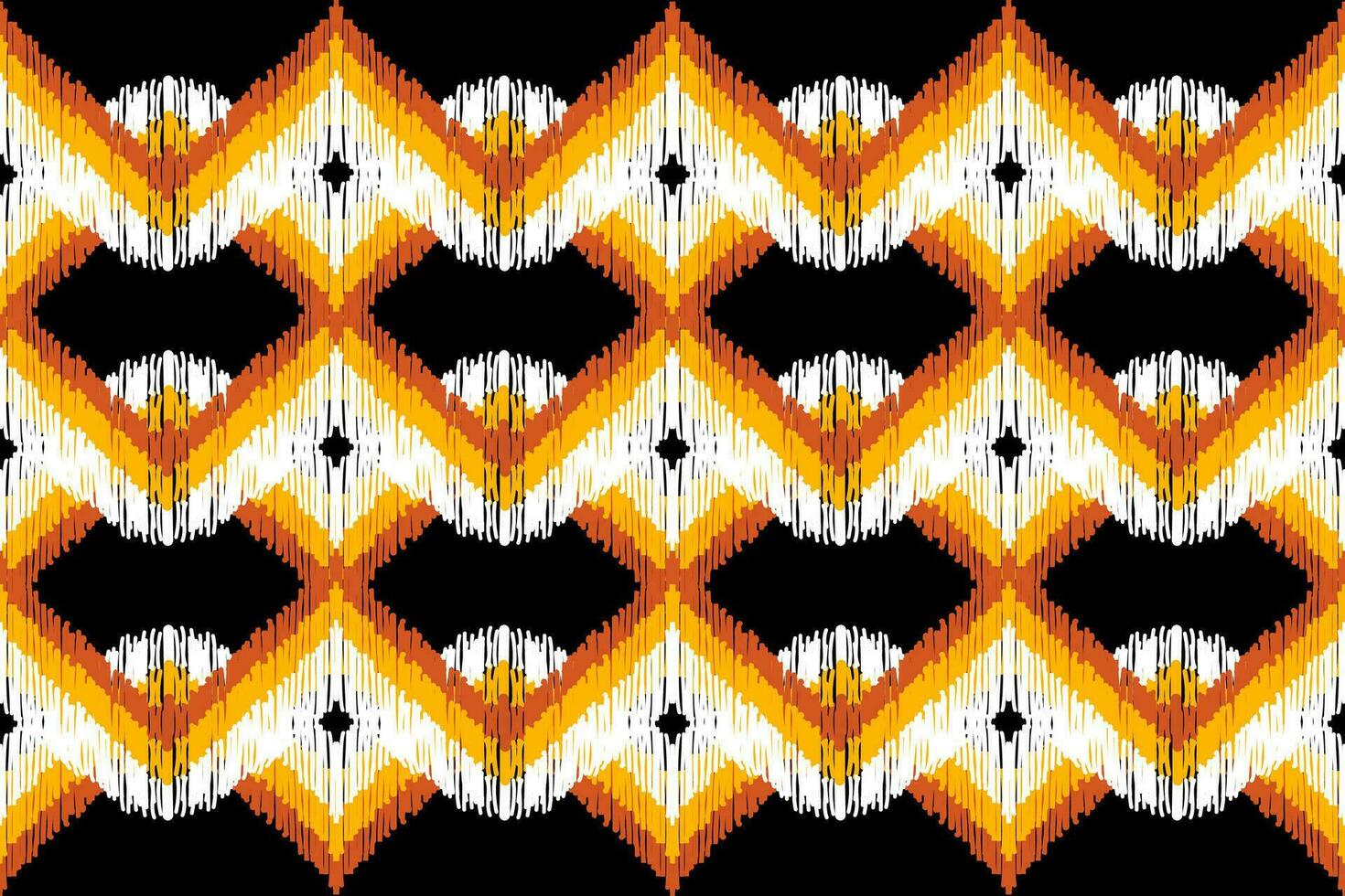 ikat aztec sömlös vektor mönster design. tyg, matta, prydnad, textil, dekoration, tapet, på svart bakgrund.