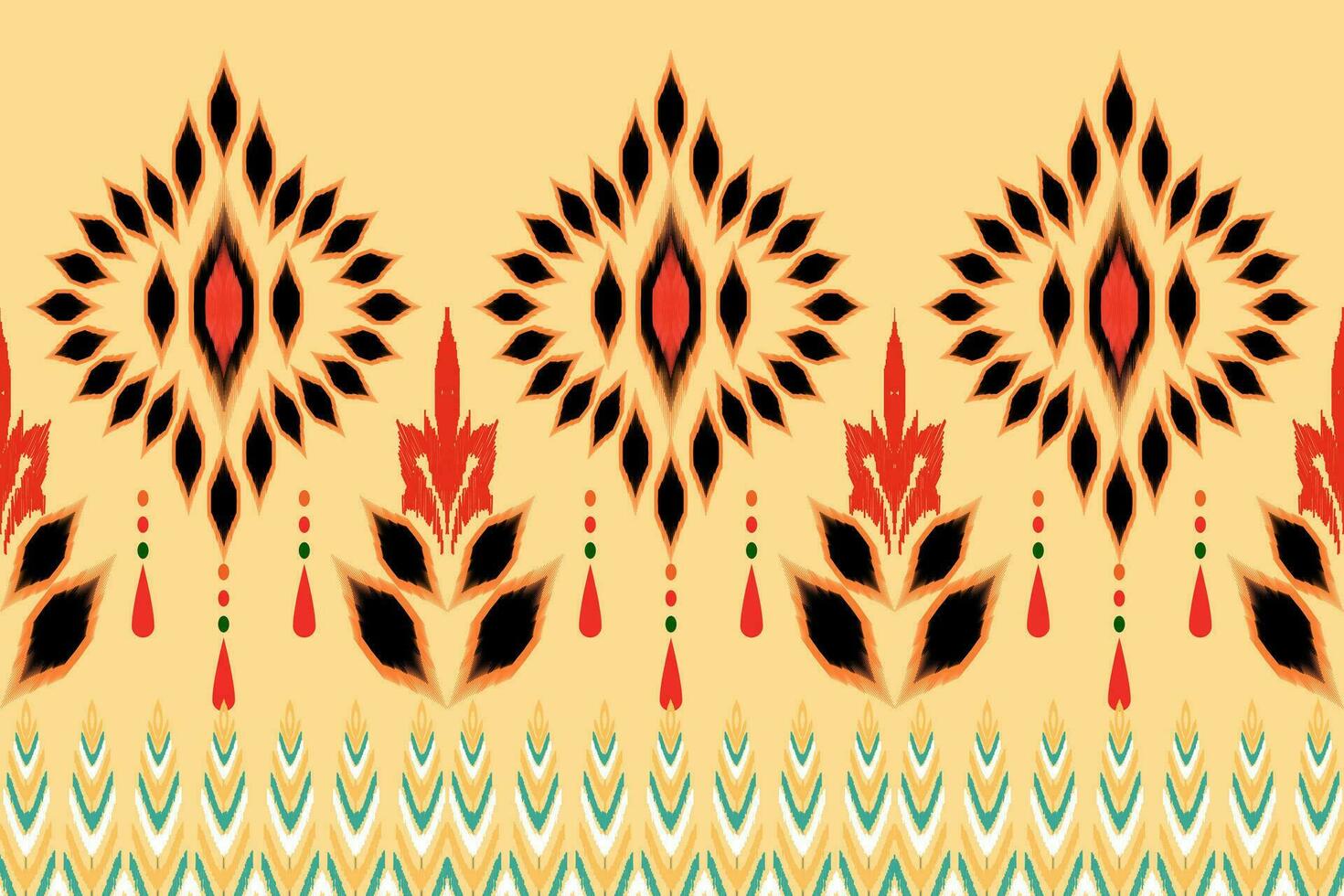 ethnisch Zickzack- abstrakt Hintergrund. nahtlos Muster im Stammes-, Volk Stickerei, Ikat Kunst Design. aztekisch geometrisch Kunst Ornament Druckdesign zum Teppich, Hintergrund, Kleidung, Verpackung, Stoff, Startseite vektor