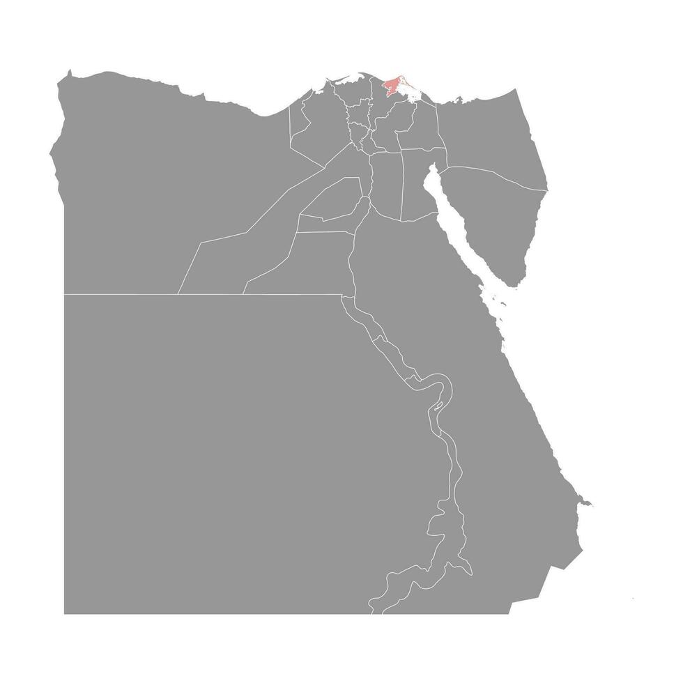damiette Gouvernorat Karte, administrative Aufteilung von Ägypten. Vektor Illustration.