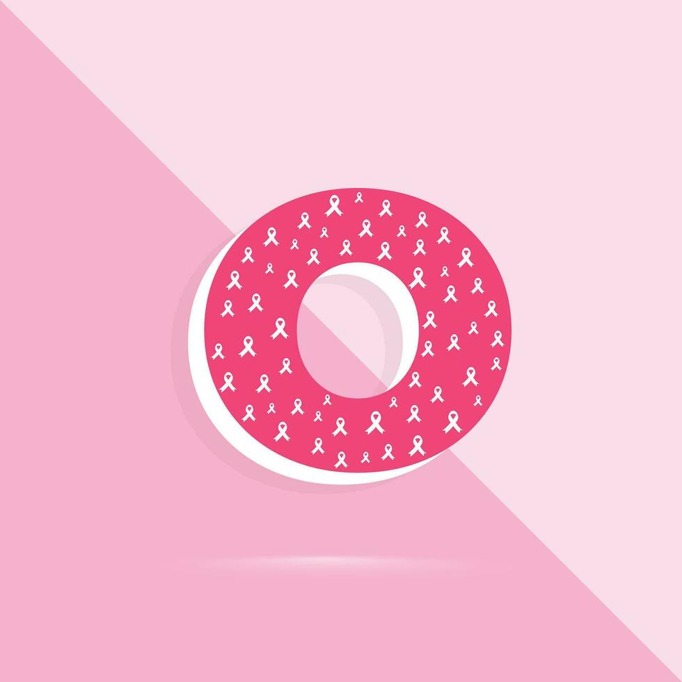 Rosa Farbe Brief Ö Logo und Symbol zum Brust Krebs Bewusstsein Monat vektor