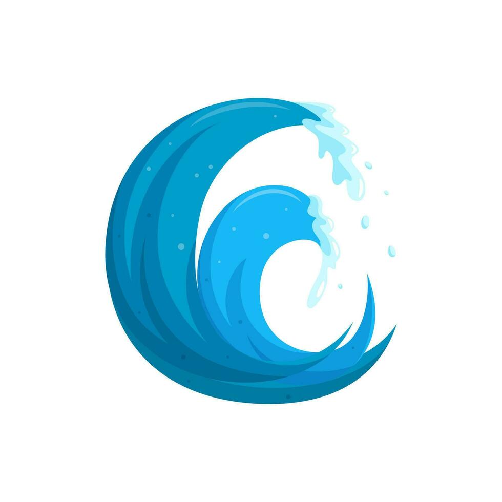 Flut Wellen Logo. tsinami Sturm Welle isoliert im Weiß Hintergrund. Vektor Illustration