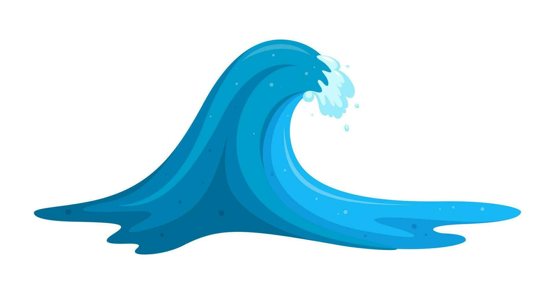 översvämning eller surfing vågor. naturlig rörledning Vinka för surfing. vektor illustration