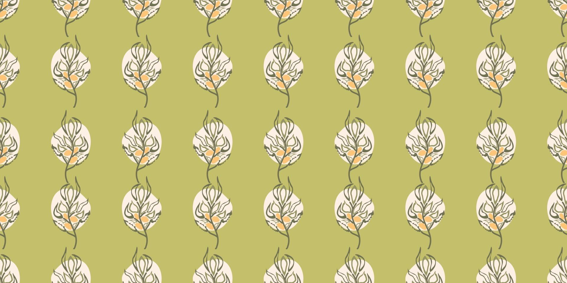 niedliche Blumen, Pflanzen Vektor nahtlose Muster. elegante Vorlage für Modedrucke, Stoffe, Textilien, Tapeten, Wandkunst, Einladung, Verpackung. einsatzbereit