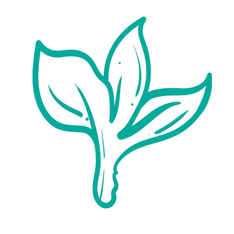 Blatt von Blumen- Blätter Frühling zum Schönheit branding modisch Gliederung Symbole zum Handy, Mobiltelefon Apps und Webseite Design. Prämie Pack von Symbole im modisch Linie Stil. vektor