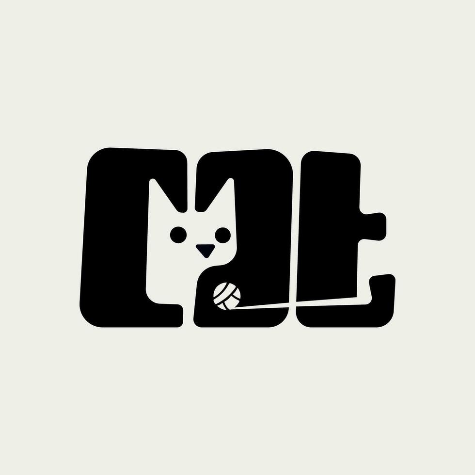 Vektor Katze Text Logo Design