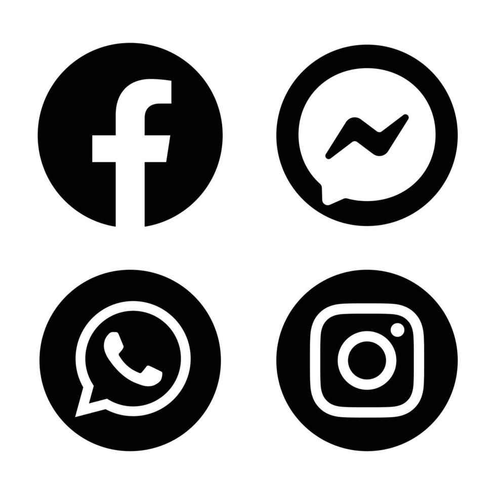 sociala medier ikonuppsättning vektor