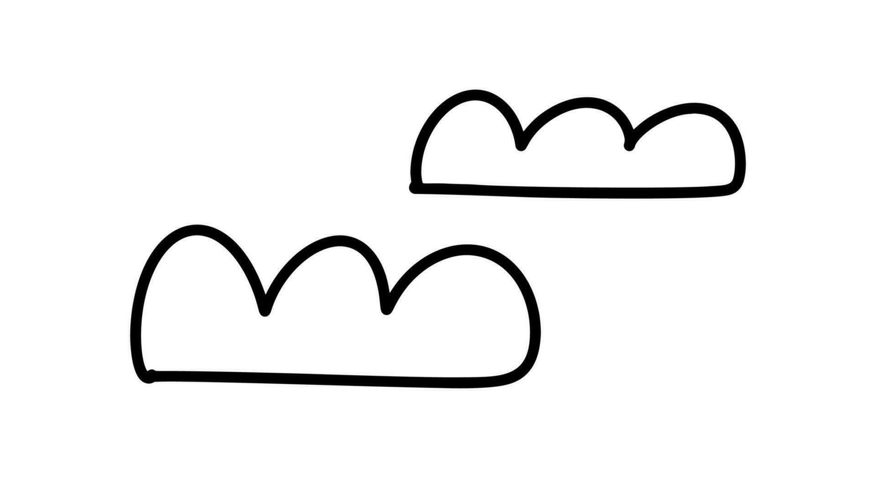 Wolken Symbol Satz. Gekritzel Linie Kunst Wetter Zeichen Illustration vektor