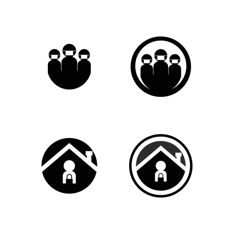 hälso logotyp vård, medicin, medicin, meditation och sjukhus design ikon vektor stanna hemma