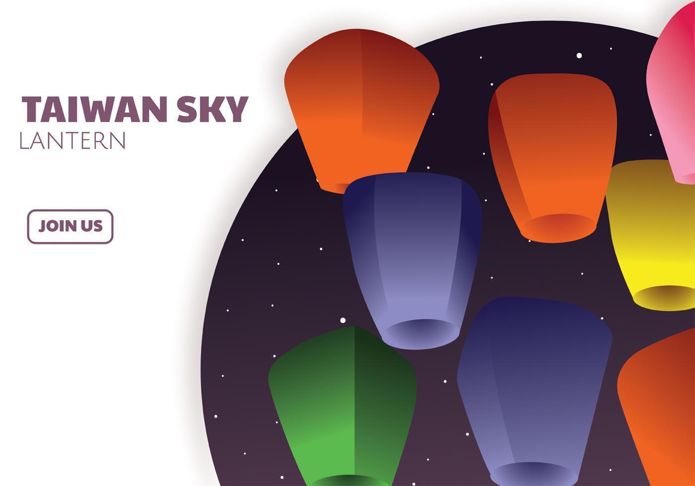 Taiwan Sky Lantern Vector Design