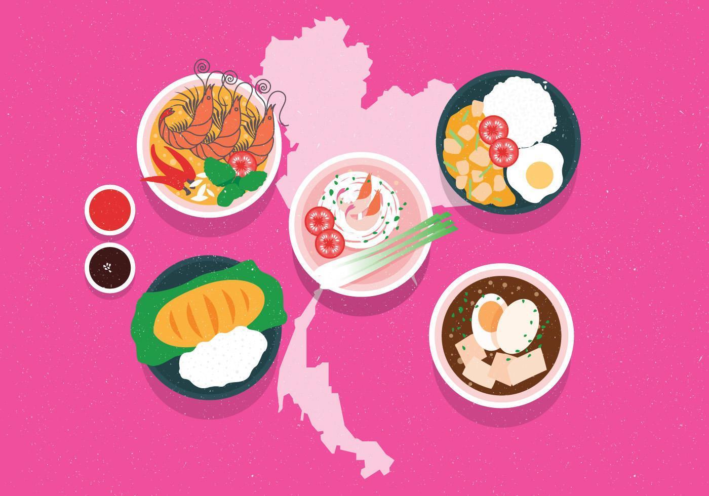 Bangkok traditional Food Vector