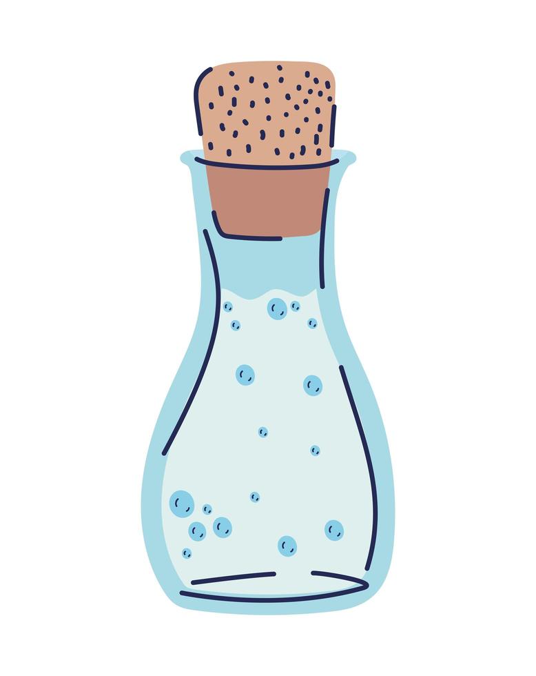 blå flaska med en dryck på en vit bakgrund vektor