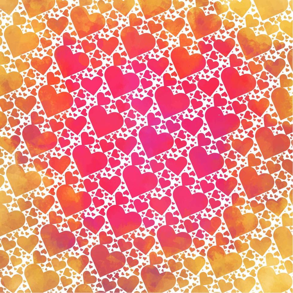 Vector Watercolor Hearts Background