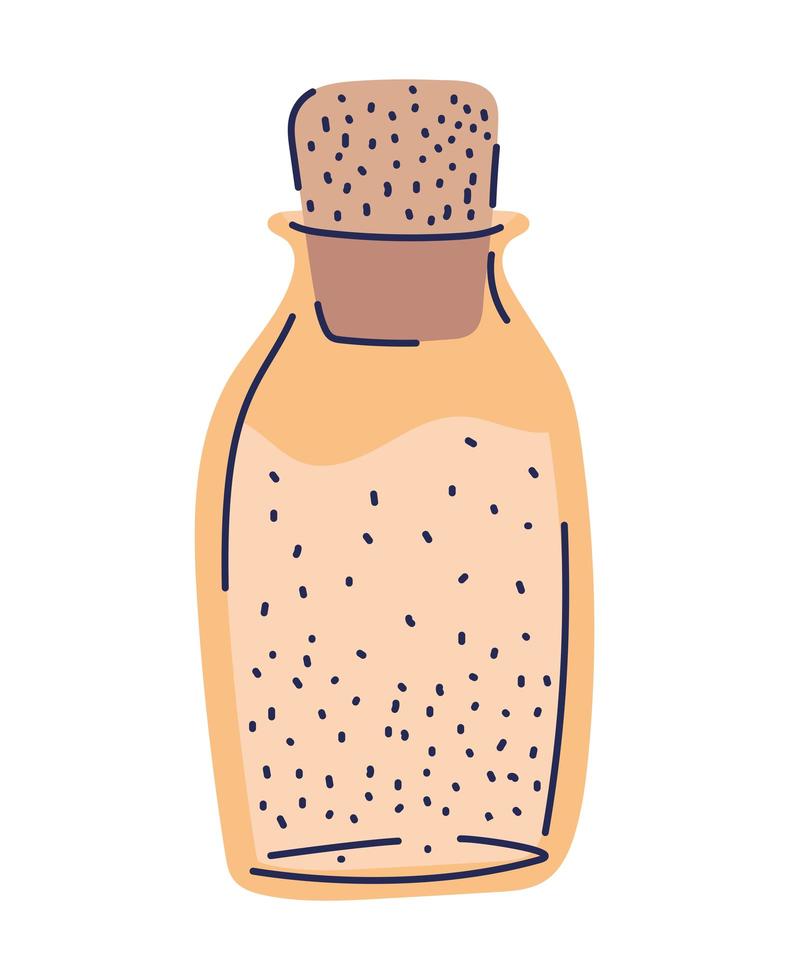 gul flaska med en dryck på en vit bakgrund vektor