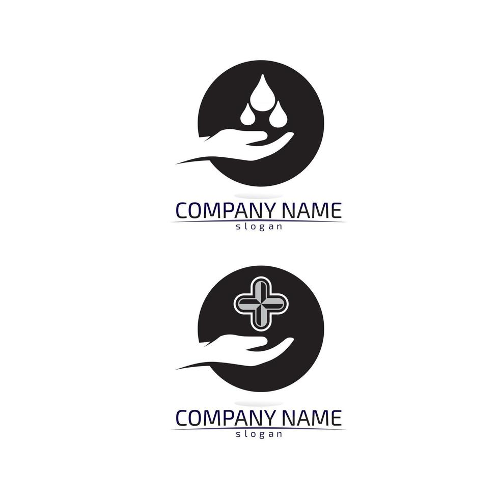 Handpflege Logo Vorlage Vektor Icon Business