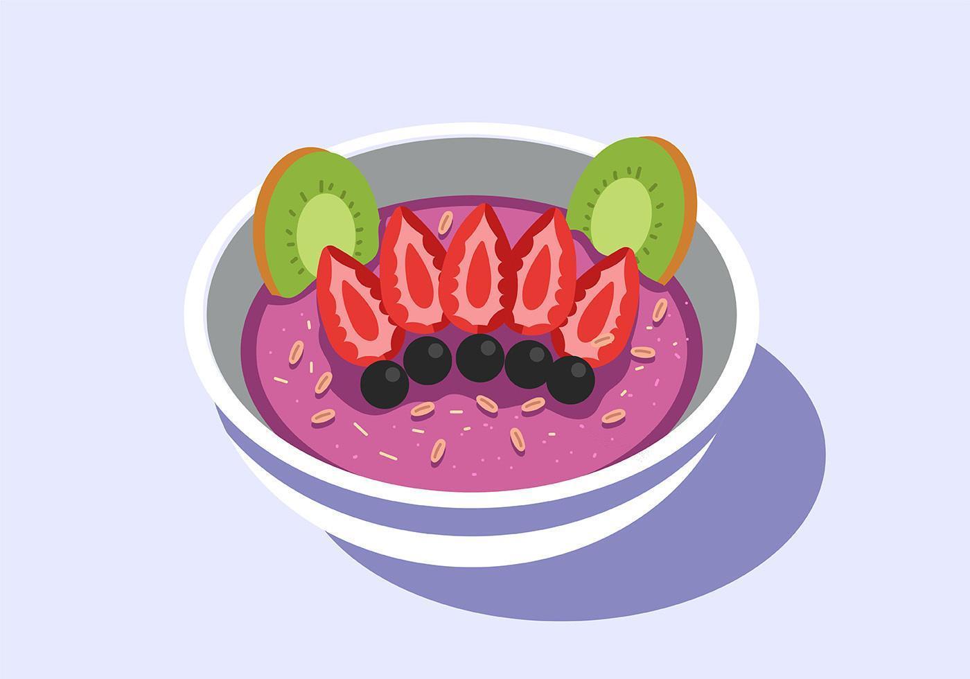 Color Acai Bowl vektor