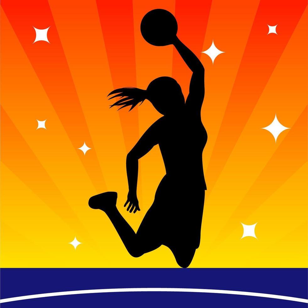 female basketball player silhouette vektor
