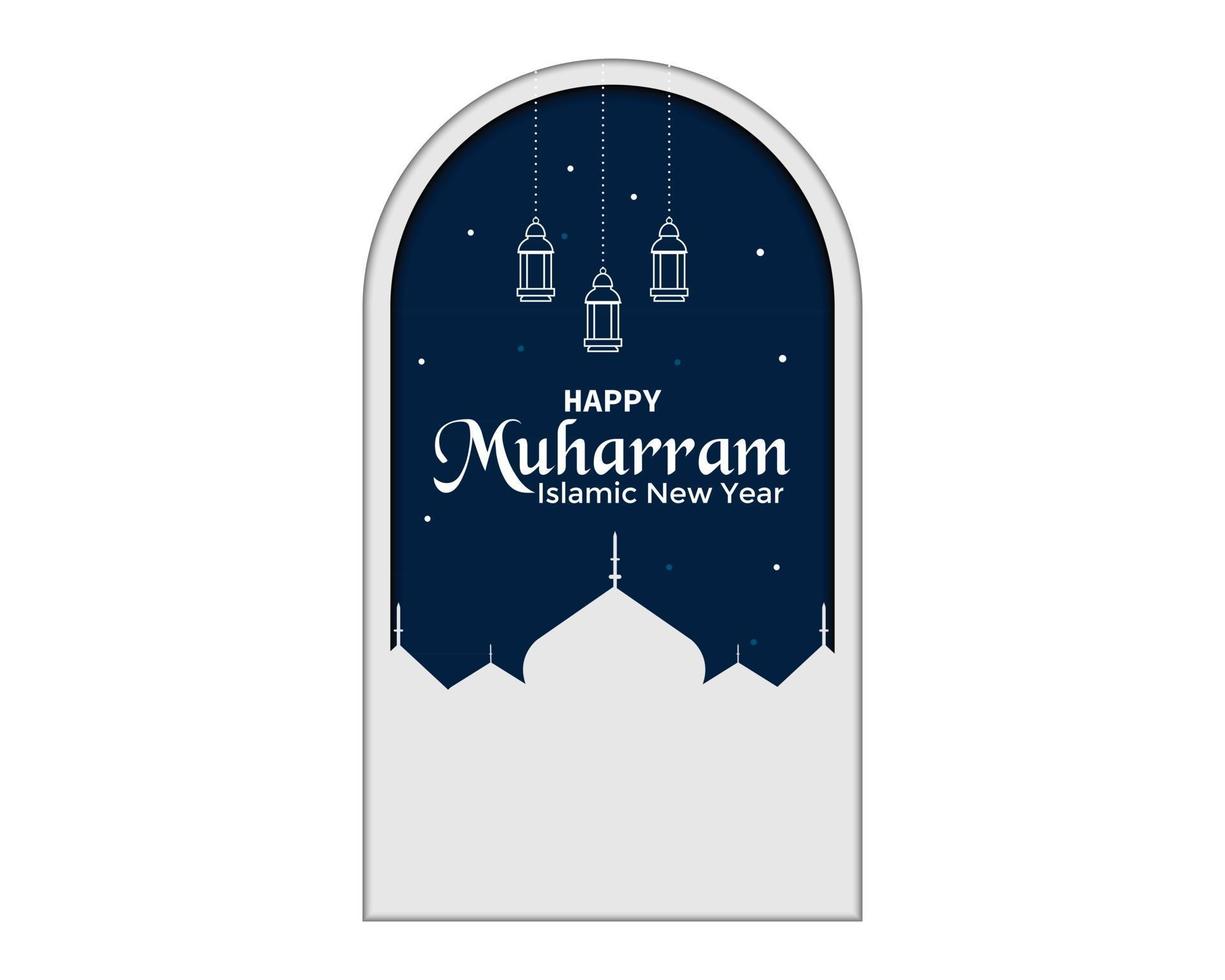 glücklicher muharram islamischer neujahrskuppelvektor vektor