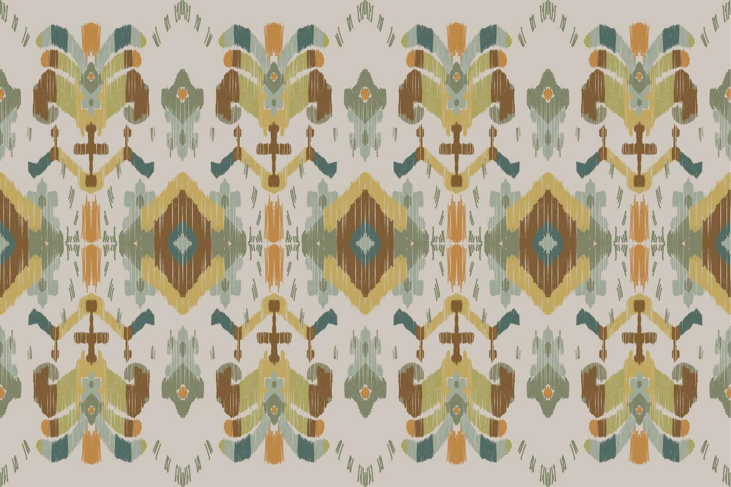 Ikat Stammes- indisch nahtlos Muster. ethnisch aztekisch Stoff Teppich Mandala Ornament einheimisch Boho Chevron textil.geometrisch afrikanisch amerikanisch orientalisch traditionell Vektor Illustrationen. Stickerei Stil.