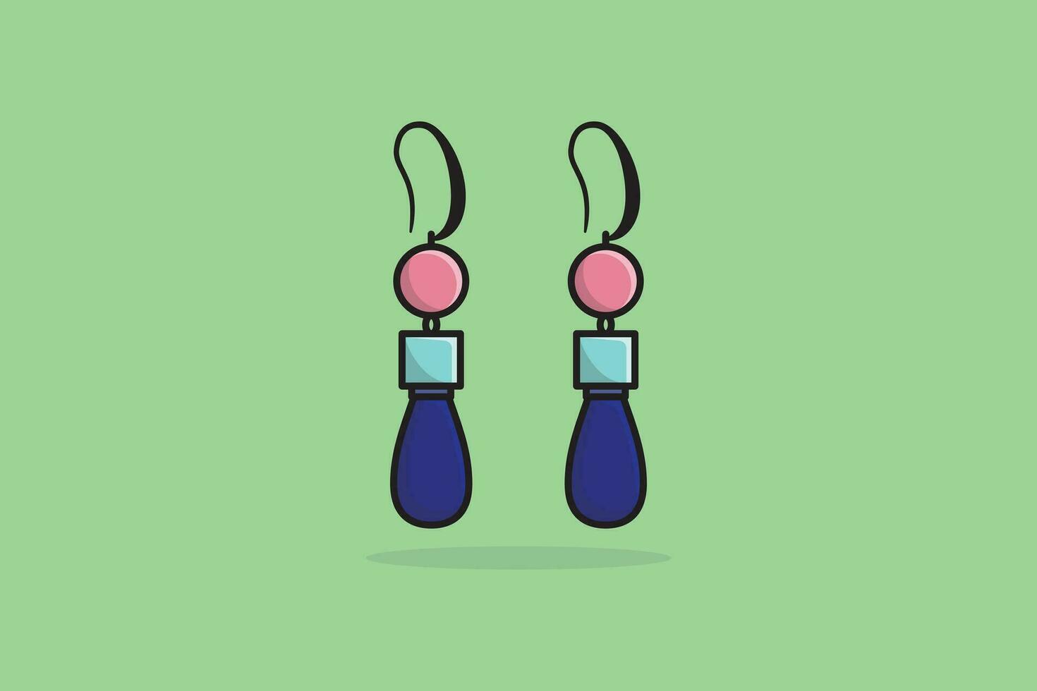 einzigartig Stil Ohrringe zum Frau Vektor Illustration. Schönheit Mode Objekte Symbol Konzept. Frauen stilvoll Schmuck Ohrringe Vektor Design.
