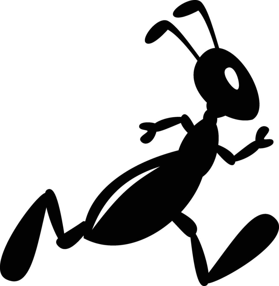 svart myra löpning klämma konst illustration myra löpning logotyp mall vektor bild