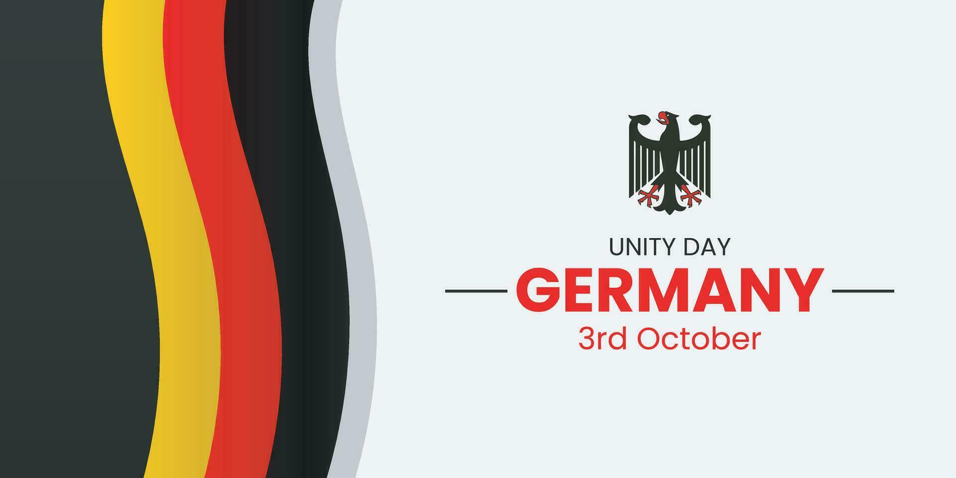 Deutschland Einheit Tag. glücklich Einheit Tag Deutschland 3 .. Oktober. Einheit Tag Gruß Karte, Banner oder Poster Vorlage. vektor
