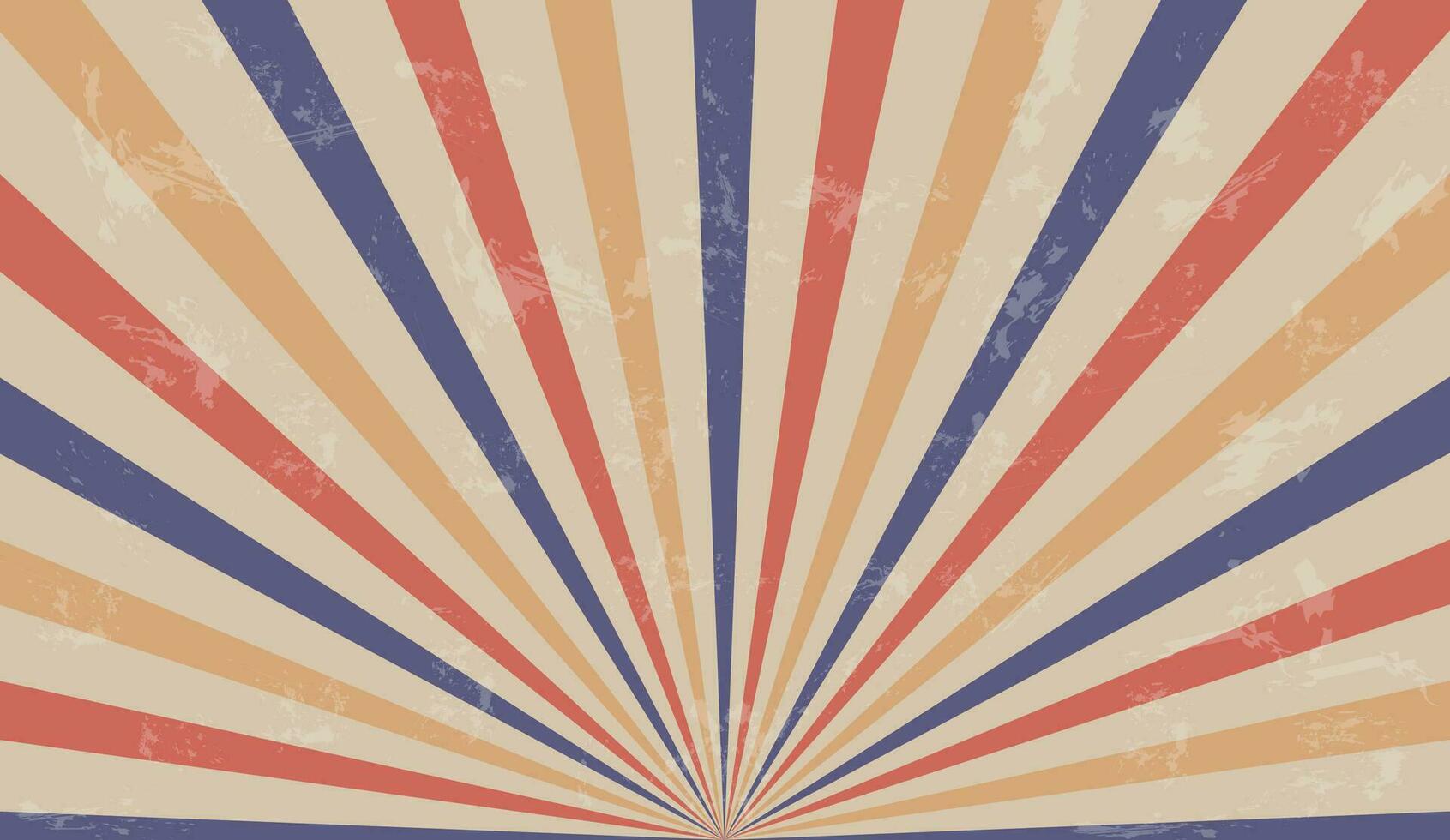 retro Grunge groovig Poster Vorlage mit Strahlen und Abschürfungen. Vektor lofi Illustration