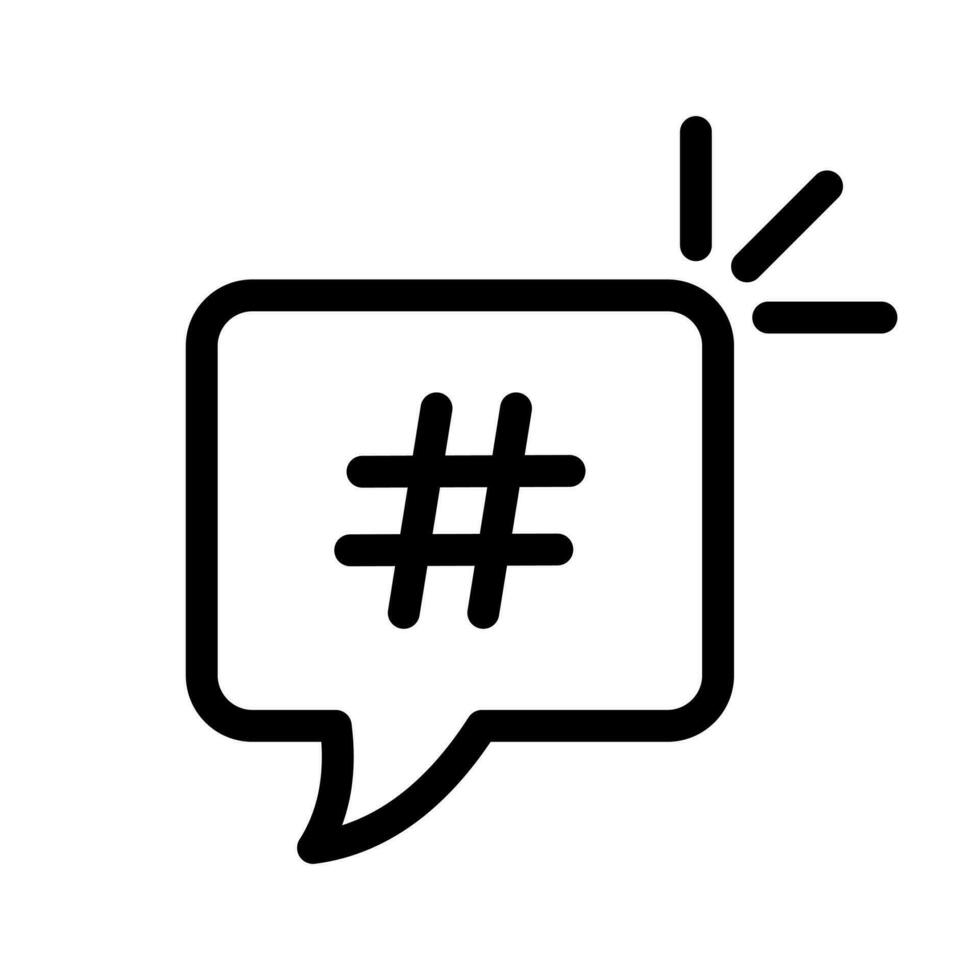 Hashtag Linie Symbol. Schlaganfall einfach Piktogramm. Vektor Illustration isoliert auf ein Weiß Hintergrund. Prämie Qualität Symbol. Vektor Zeichen zum Handy, Mobiltelefon App und Netz Websites.