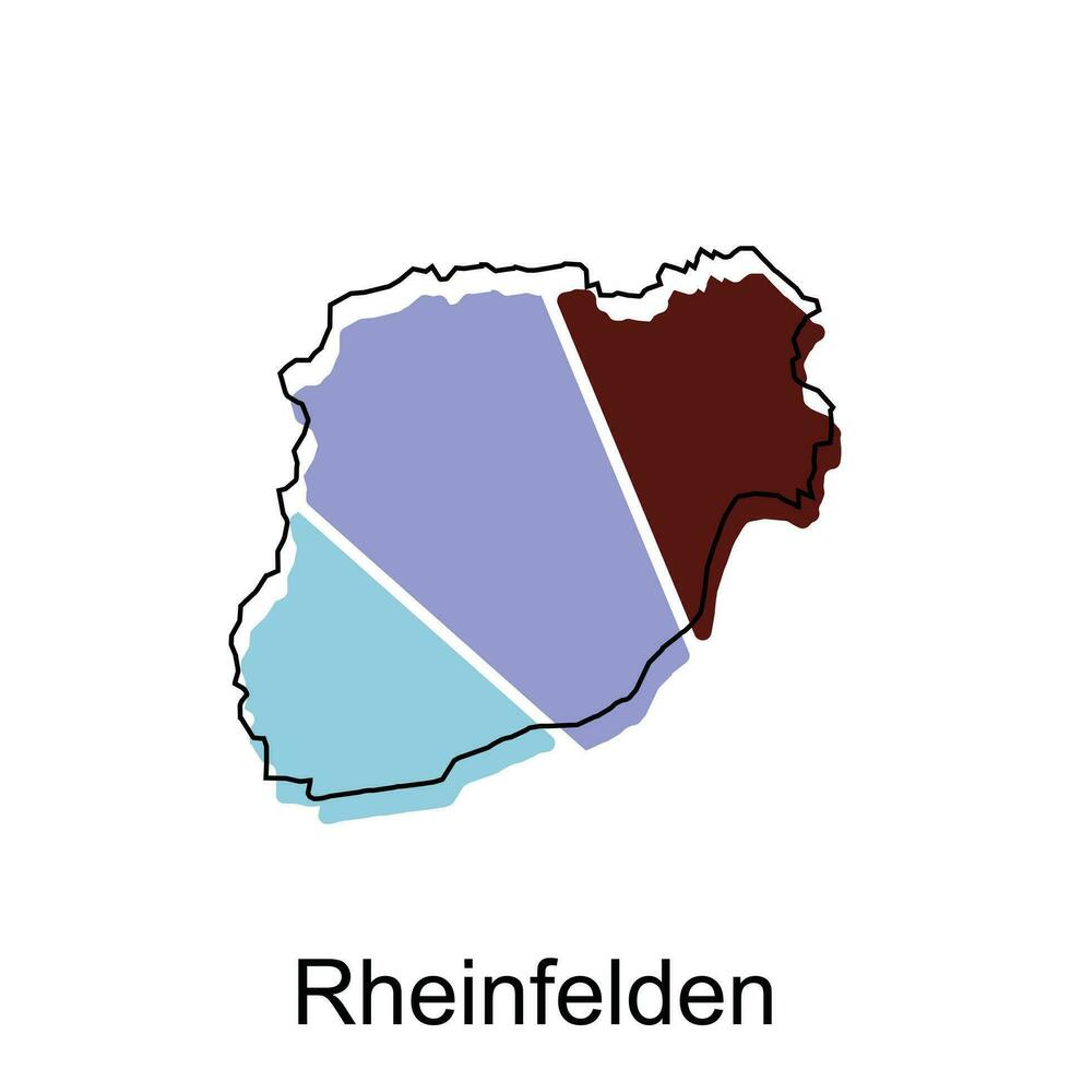 Karta stad av rheinfelden illustration design mall på vit bakgrund, lämplig för din företag vektor