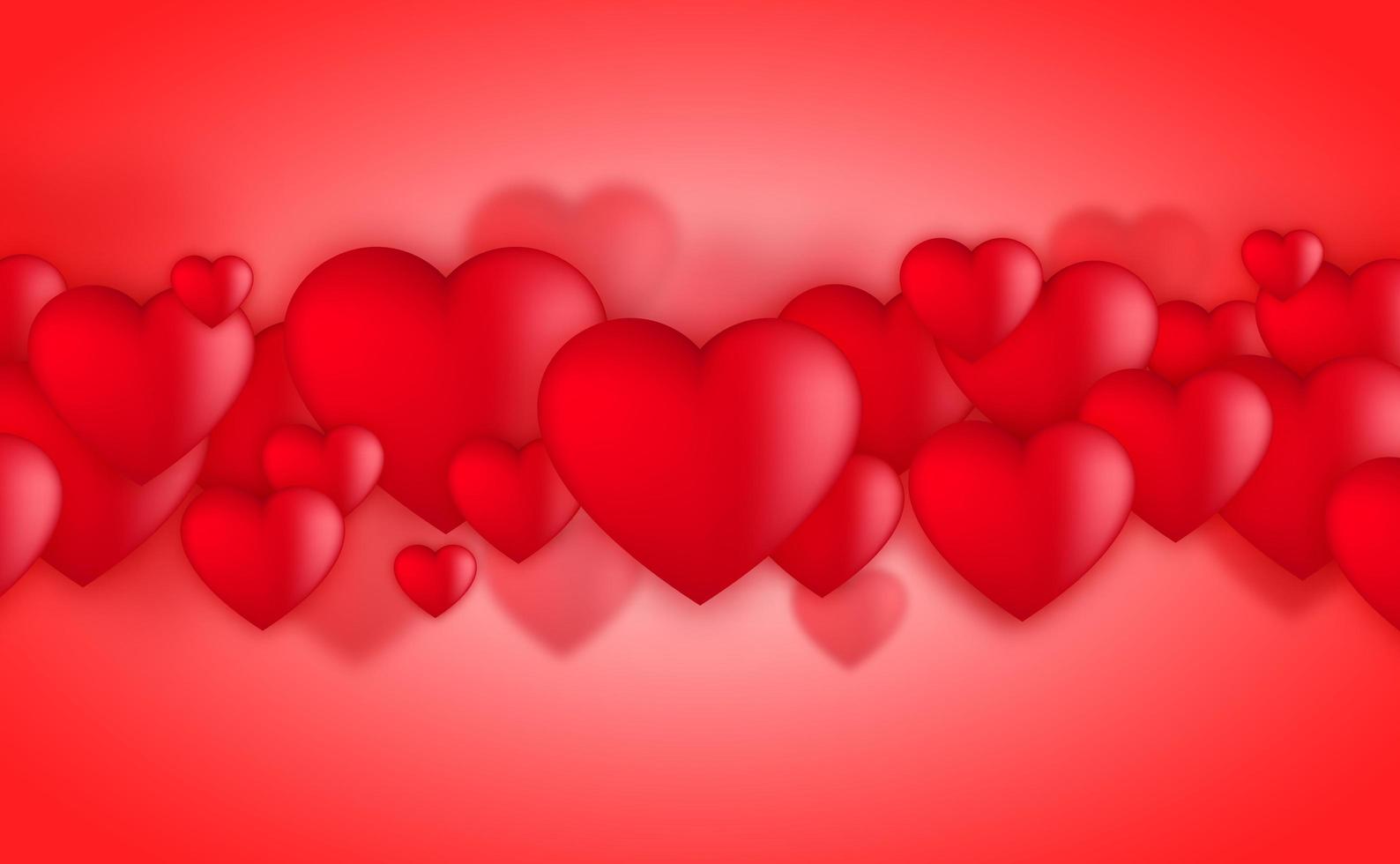Valentines day hearts, Love balloons on red background vektor