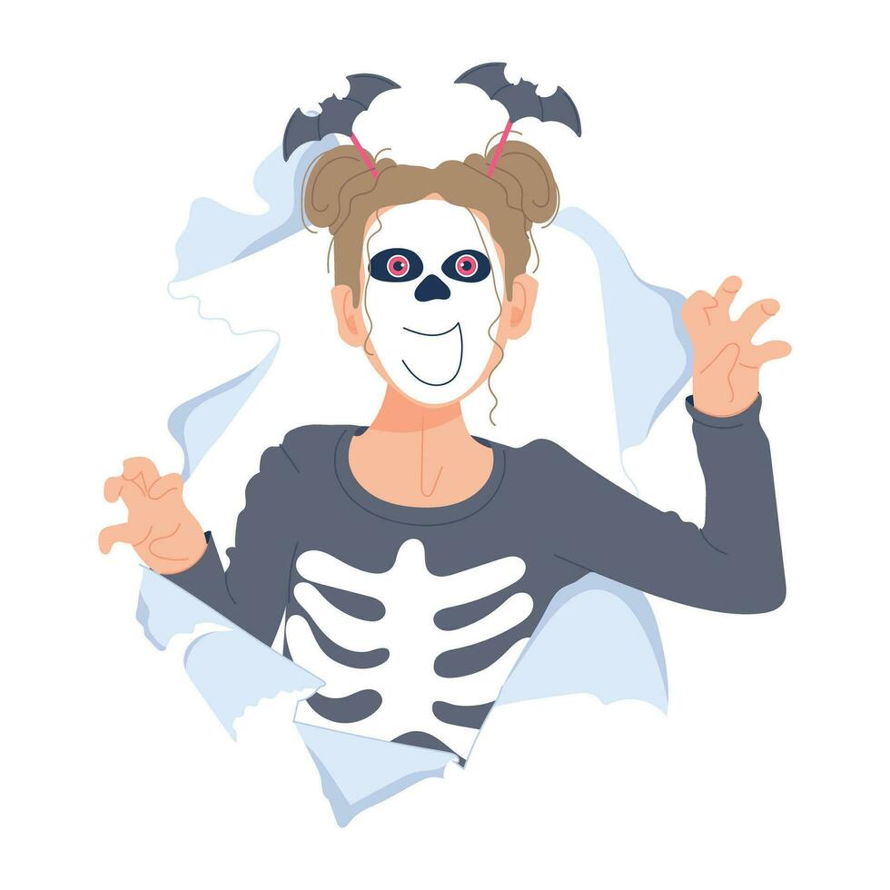 modisch Halloween Skelett vektor