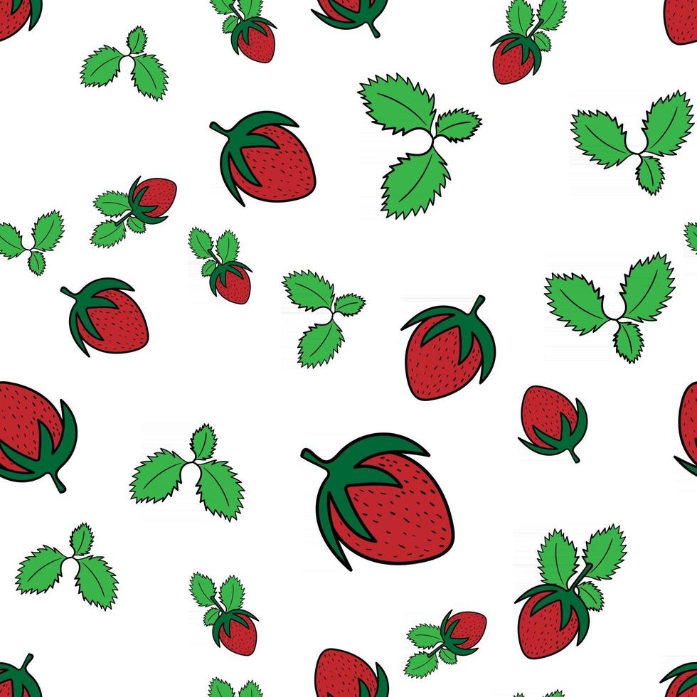 Erdbeer nahtloses Muster perfekt für Hintergrund oder Tapete vektor