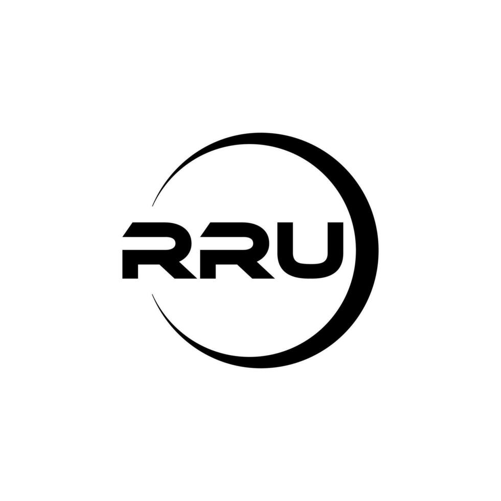 rru brev logotyp design i illustration. vektor logotyp, kalligrafi mönster för logotyp, affisch, inbjudan, etc.