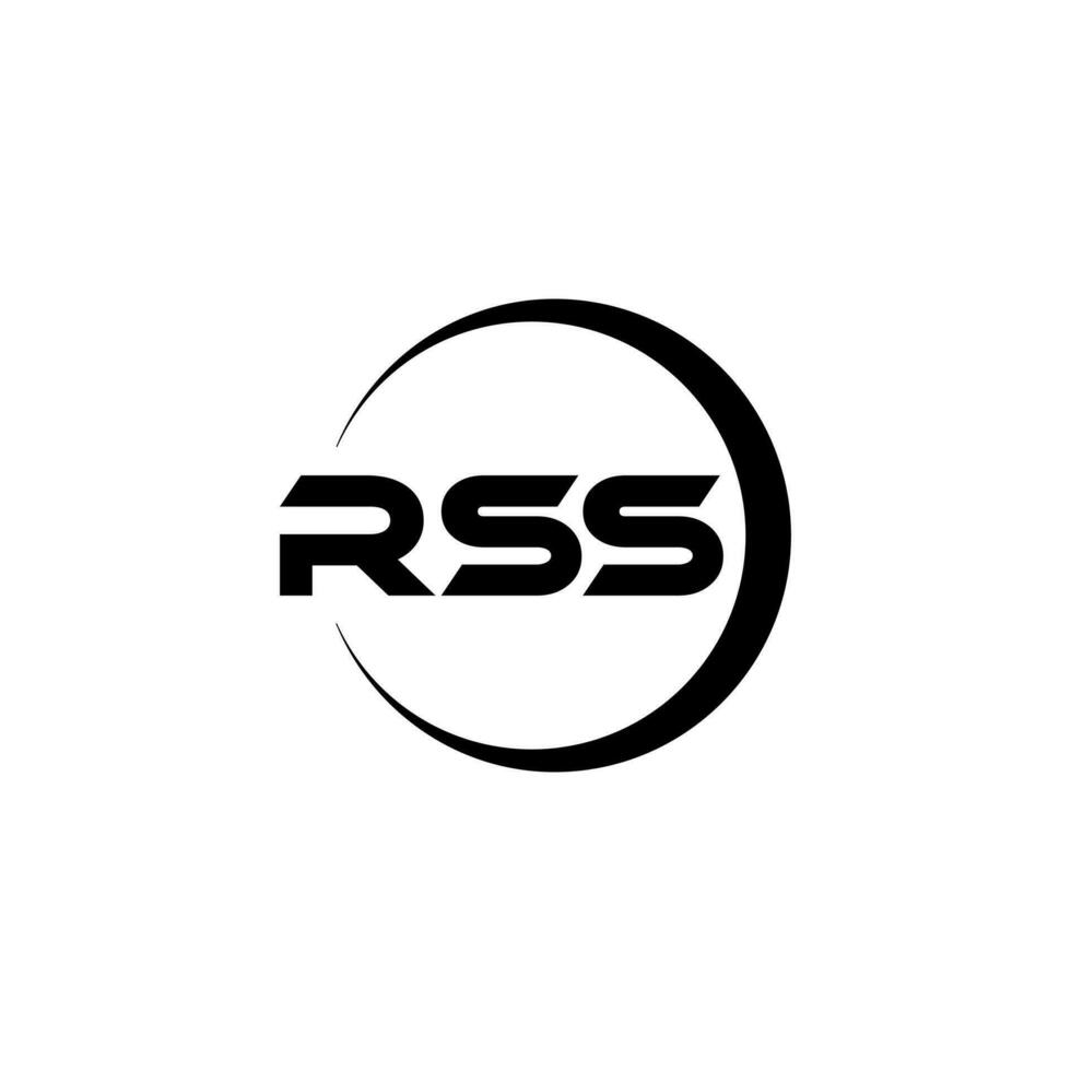 rss brev logotyp design i illustration. vektor logotyp, kalligrafi mönster för logotyp, affisch, inbjudan, etc.