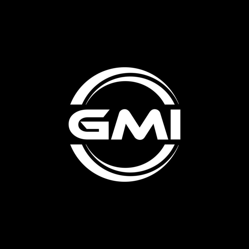 gmi brev logotyp design i illustration. vektor logotyp, kalligrafi mönster för logotyp, affisch, inbjudan, etc.